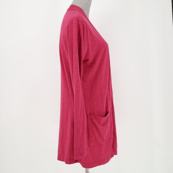 Cielo Sweater Womens Medium Pink Cardigan Stretch Knit Open Pockets Coastal - Picture 11 of 12